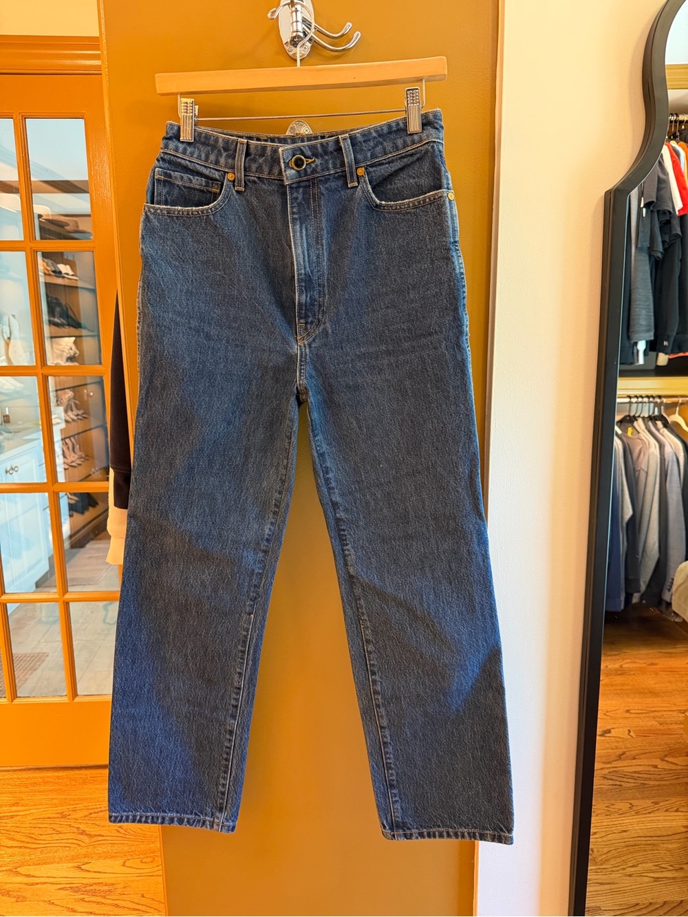 KHAITE Abigail High Rise Straight Leg Jeans Blue - Picture 3 of 7